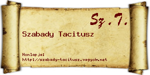 Szabady Tacitusz névjegykártya